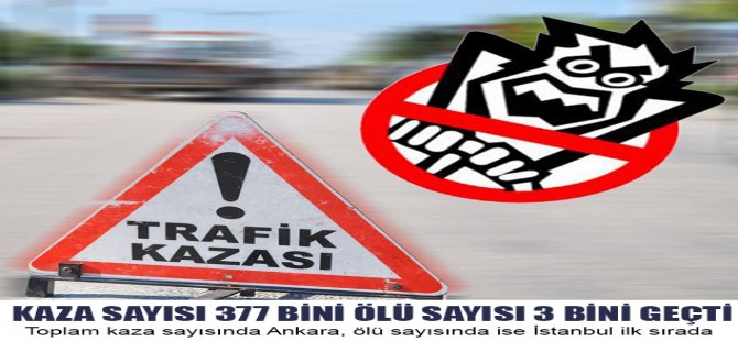 Kaza Sayısı 377 Bini  Ölü Sayısı 3 Bini Geçti