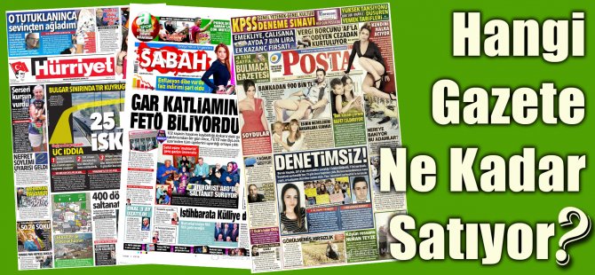 Hangi Gazete Ne Kadar Satıyor? 19 Eylül  -  25 Eylül 2016